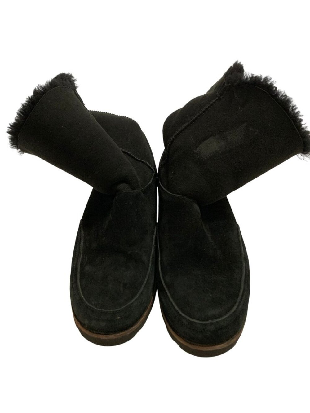 UGG Womens Black Suede Shearling Lined Shanleigh Winter Boots Size 9 READ